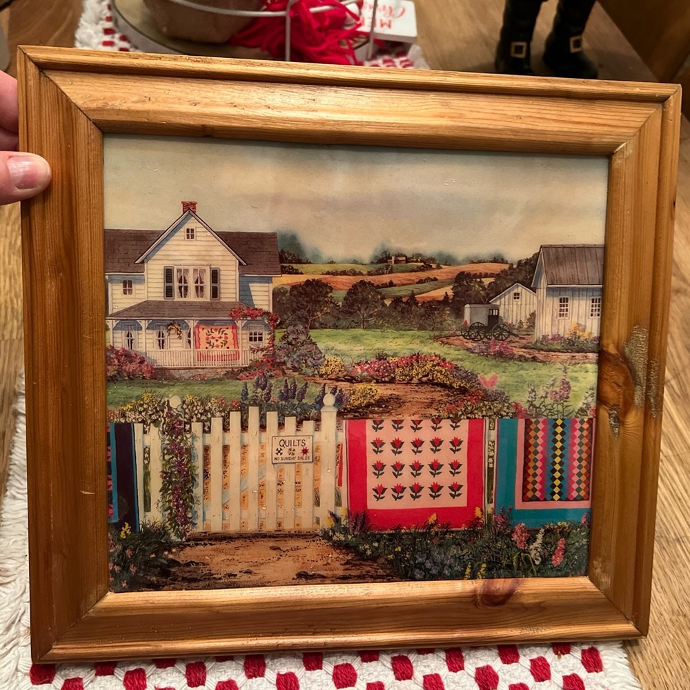 Vintage Quilts For Sale Amish Print Framed 8x10